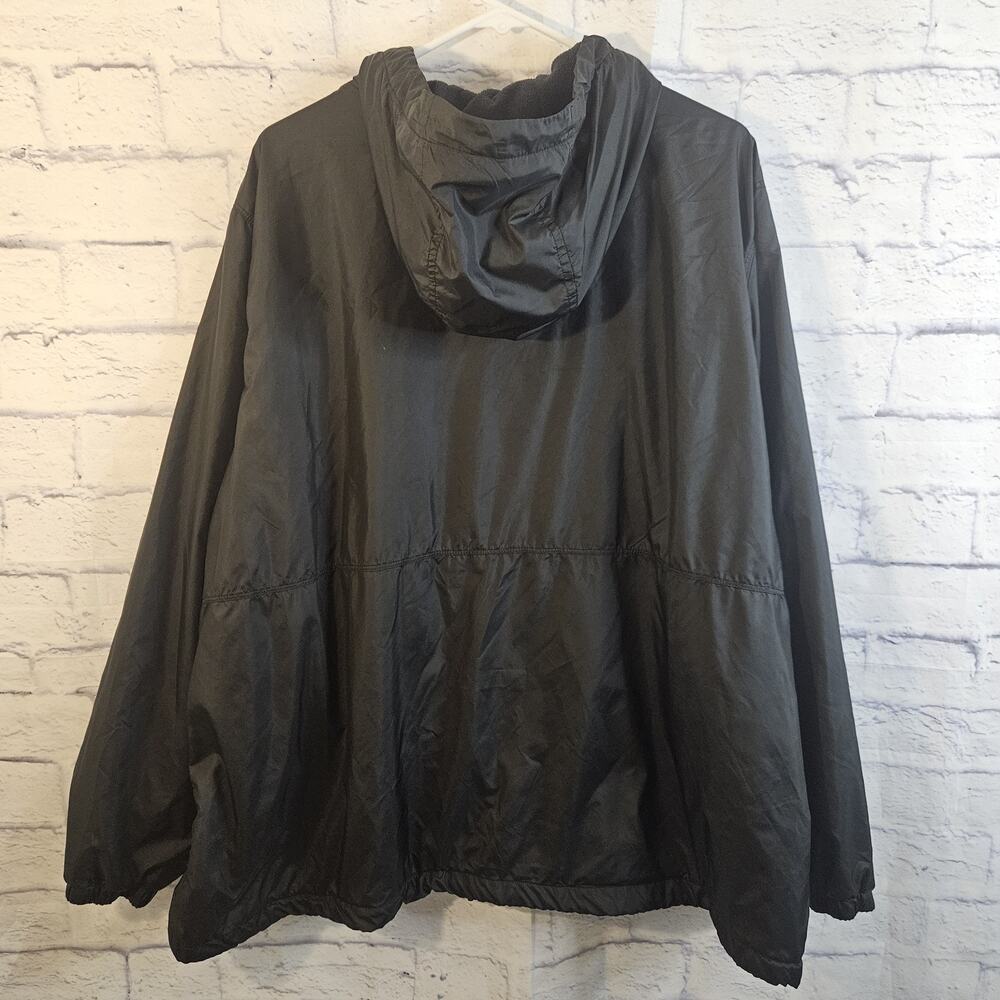 Columbia Womens Black Windbreaker Fleece Lined Hooded Jacket Black Zip 3X - Picture 6 of 7